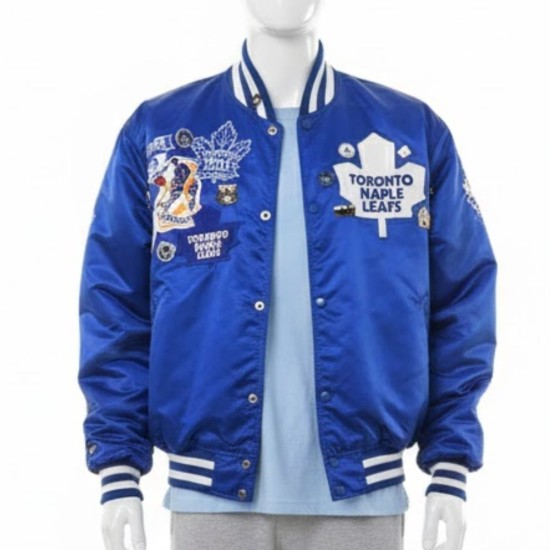 Toronto Maple Leafs Justin Bieber Blue Satin Jacket