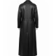 Kim Kardashian Black Leather Trench Coat Kim Kardashian Black Leather Trench Coat
