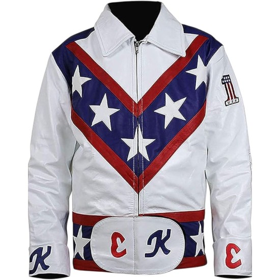 Daredevil Evel Knievel White Motorcycle Jacket Daredevil Evel Knievel White Motorcycle Jacket