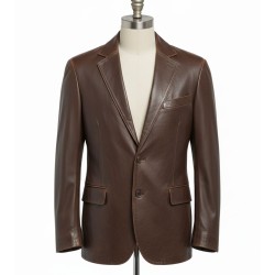 The Pentaverate Keegan-michael Key (Hobart Clark) Brown Leather Blazer