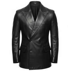 Met Gala Nick Jonas Black Leather Blazer
