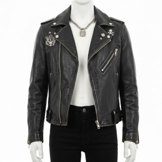 Pistol Louis Partridge (Sid Vicious) Black Leather Biker Jacket