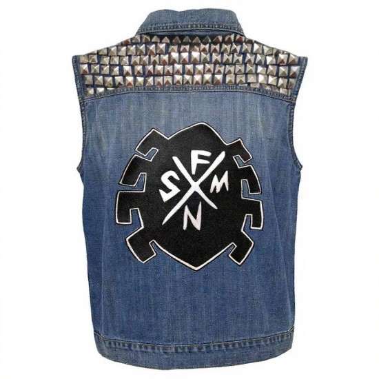 Spider-Man Across the Spider-Verse Blue Denim Vest Spider-Man Across the Spider-Verse Blue Denim Vest