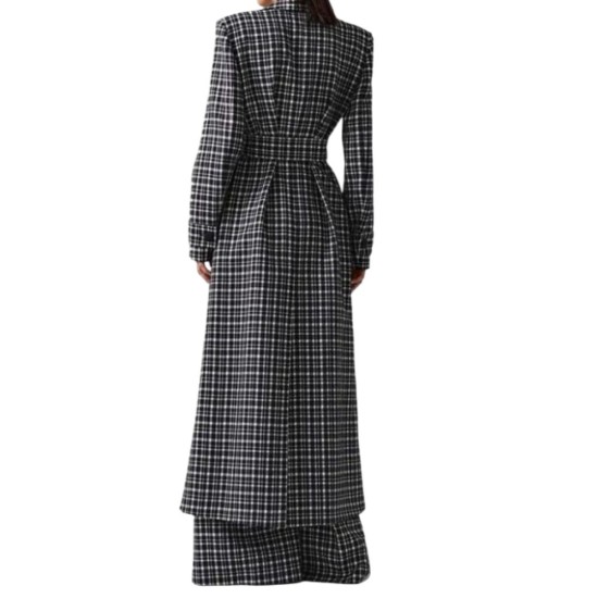 Taylor Swift Plaid Wool Trench Coat Taylor Swift Plaid Wool Trench Coat