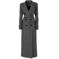Taylor Swift Plaid Wool Trench Coat