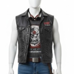 Cyberpunk V Nomad Black Leather Vest