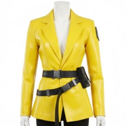 Women's Fortnite Yellow Leather Jacket Women's Fortnite Yellow Leather Jacket
