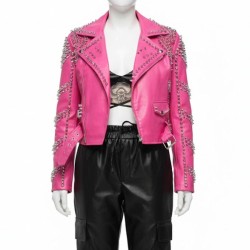 WWE Paige (Saraya) AEW Dynamite Pink Leather Jacket WWE Paige (Saraya) AEW Dynamite Pink Leather Jacket