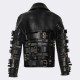 Zendaya Straps and Buckles Black Leather Jacket
