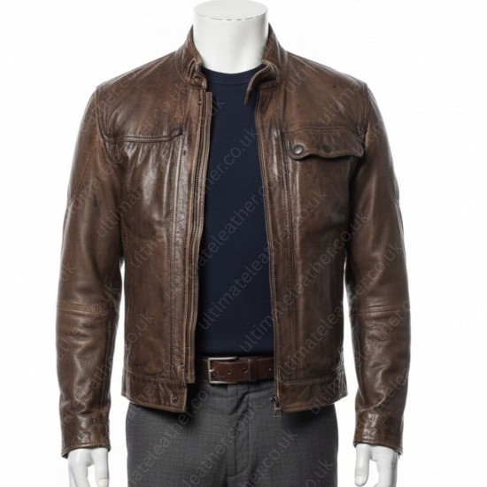 Gerard Butler Distressed Leather Jacket Gerard Butler Distressed Leather Jacket