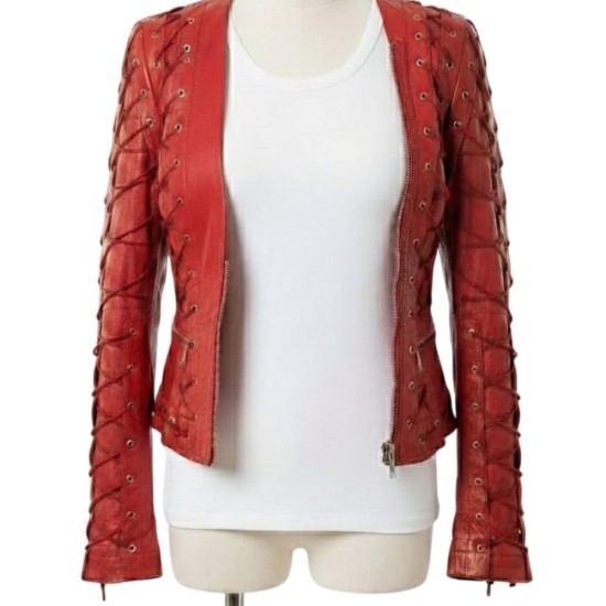Hannah Montana Miley Cyrus (Miley Stewart) Red Leather Jacket Hannah Montana Miley Cyrus (Miley Stewart) Red Leather Jacket