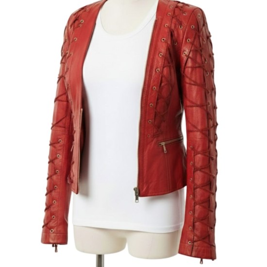 Hannah Montana Miley Cyrus (Miley Stewart) Red Leather Jacket Hannah Montana Miley Cyrus (Miley Stewart) Red Leather Jacket