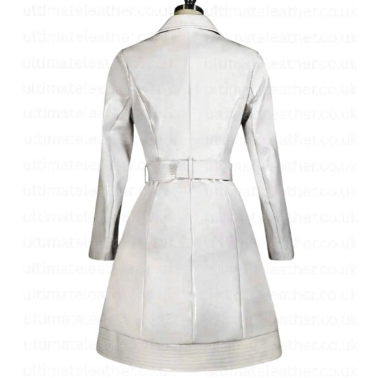 Sandy Last Night in Soho Anya Taylor-joy White Leather Coat Sandy Last Night in Soho Anya Taylor-joy White Leather Coat