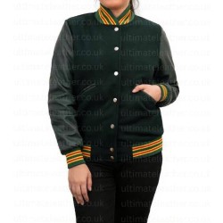 Am I OK? Dakota Johnson (Lucy) Wool and Leather Varsity Jacket Am I OK? Dakota Johnson (Lucy) Wool and Leather Varsity Jacket