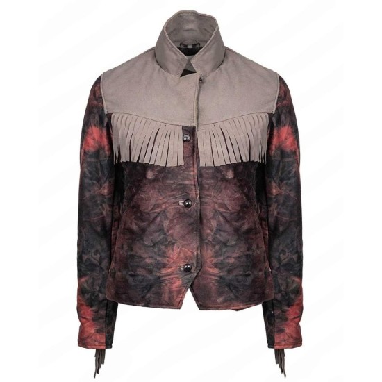Sex Education Emma Mackey (Maeve Wiley) Fringe Leather Jacket