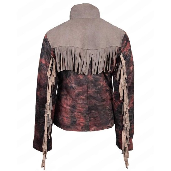 Sex Education Emma Mackey (Maeve Wiley) Fringe Leather Jacket