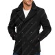 Men's Double Breasted Black Wool Pea Coat