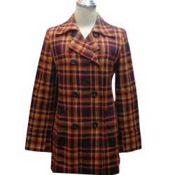 Noel Fielding Red & Orange Plaid Coat