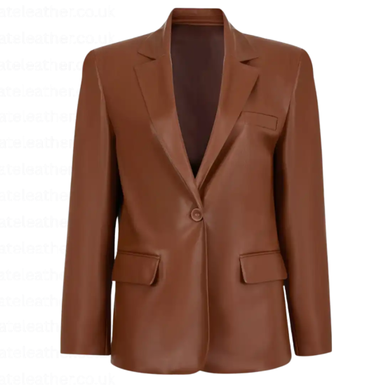 Taylor Swift's Brown Leather Blazer