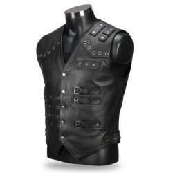 The Undertaker Boneyard Match Black Leather Vest The Undertaker Boneyard Match Black Leather Vest
