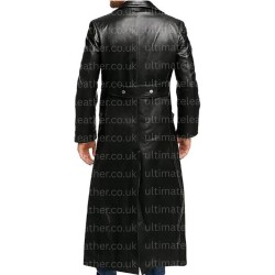 WW2 German Classic Officer Military Uniform Black Trench Coat