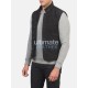 Men's 3 Button Black Leather Vest Men's Black Leather Vest