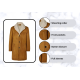 Men's Tan Brown Shearling Leather Trench Coat