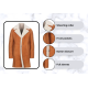 Men's Tan Brown Shearling Suede Leather Trench Coat