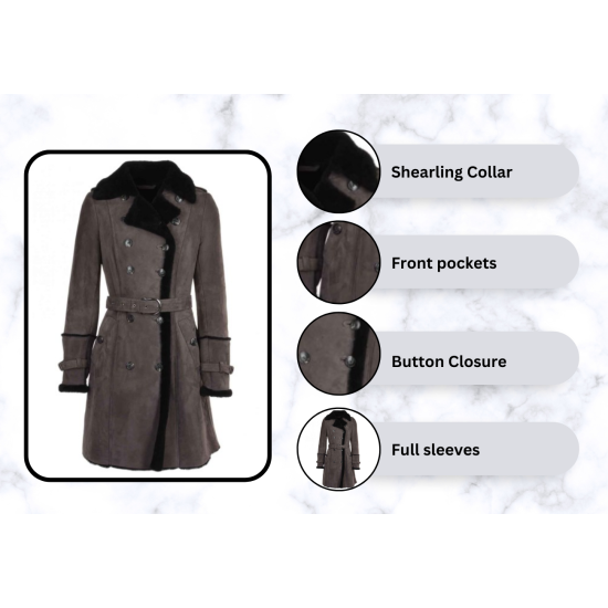 Women's Dark Grey Trench Coat