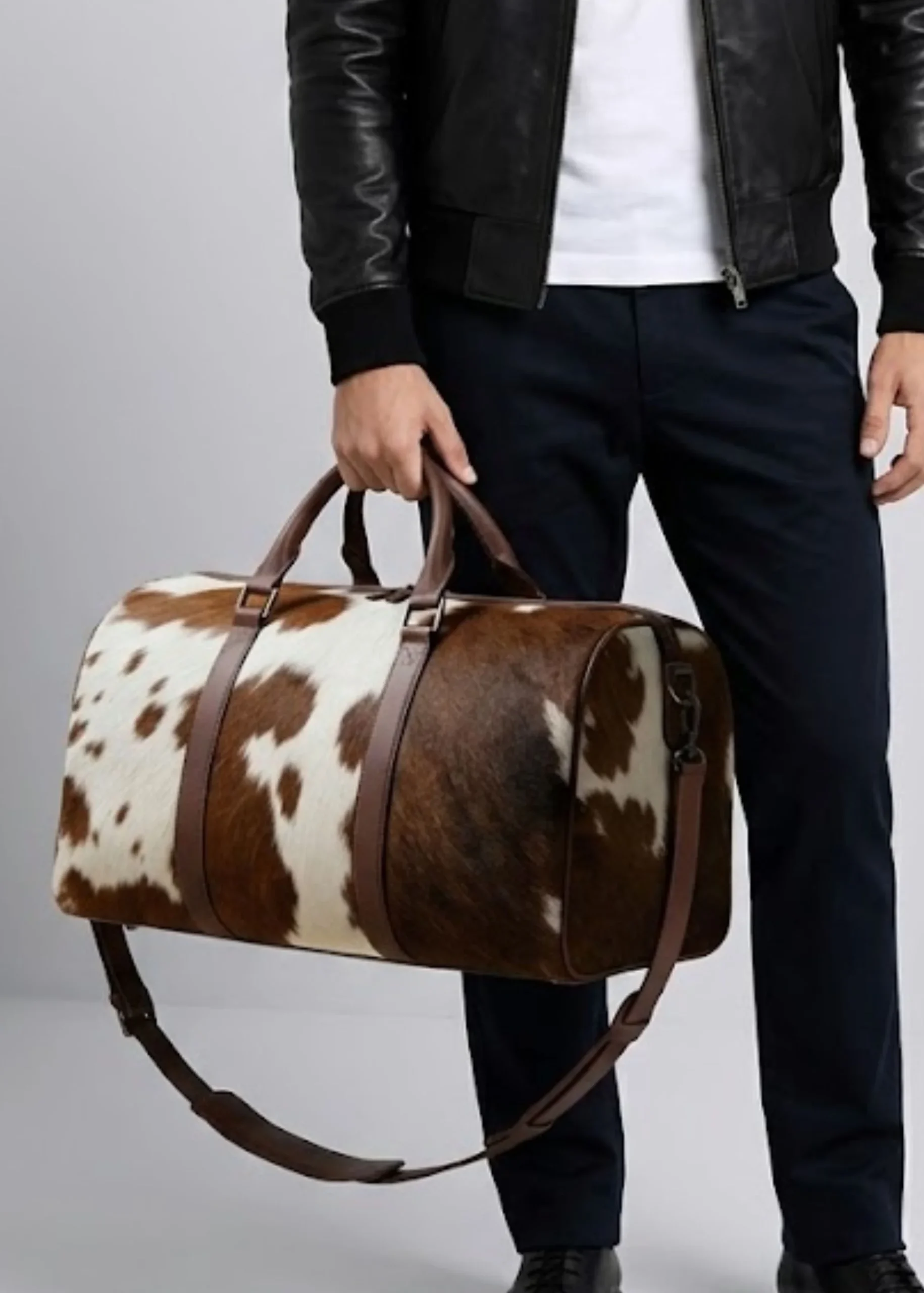 Luxury Cowhide Leather Duffel Bag